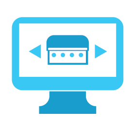 illustration of a computer with a grill selection screen